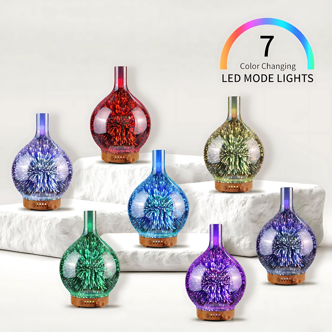 7-Color Glass Humidifier with Ambient Light