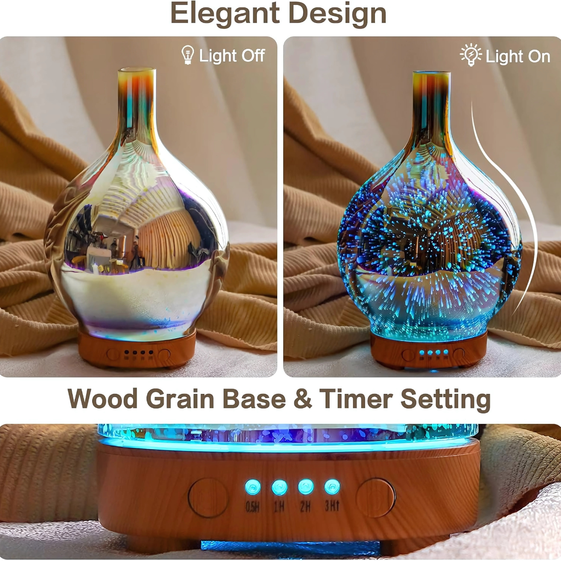 7-Color Glass Humidifier with Ambient Light
