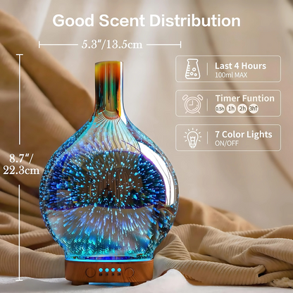 7-Color Glass Humidifier with Ambient Light